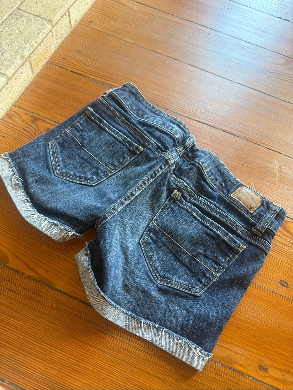 American Eagle Dark Wash Denim Shorts - Blue
